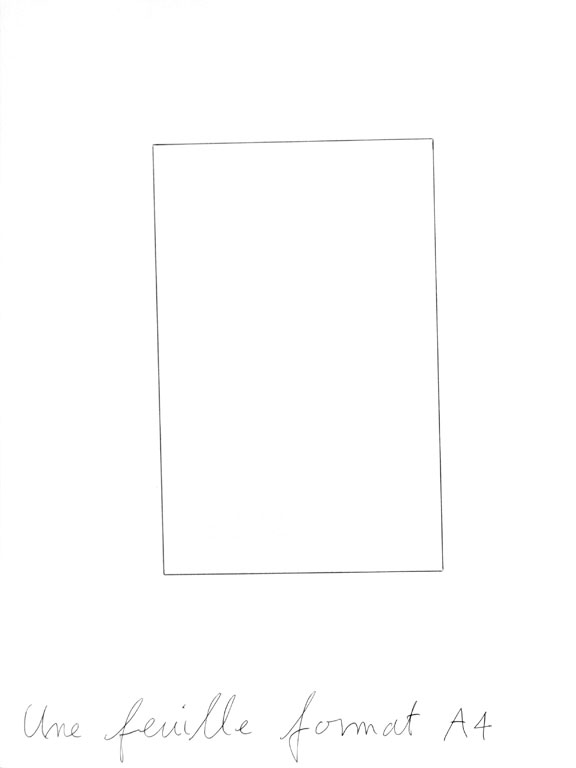 Claude Closky, ‘Une feuille format A4 [A sheet of paper size A4]’, 1997, black ballpoint pen on paper, 40 x 30 cm.